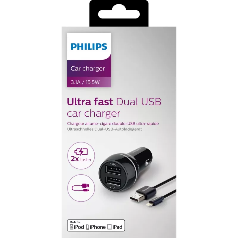 Carregador de automóvel USB Philips DLP2357V/10