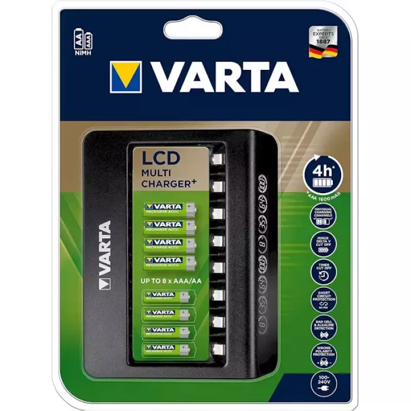 Carregador de baterias Varta LCD Multi Charger+