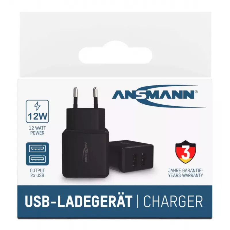 Carregador Ansmann HC212 Universal preto AC interior
