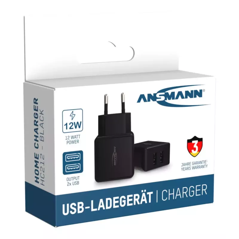 Carregador Ansmann HC212 Universal preto AC interior
