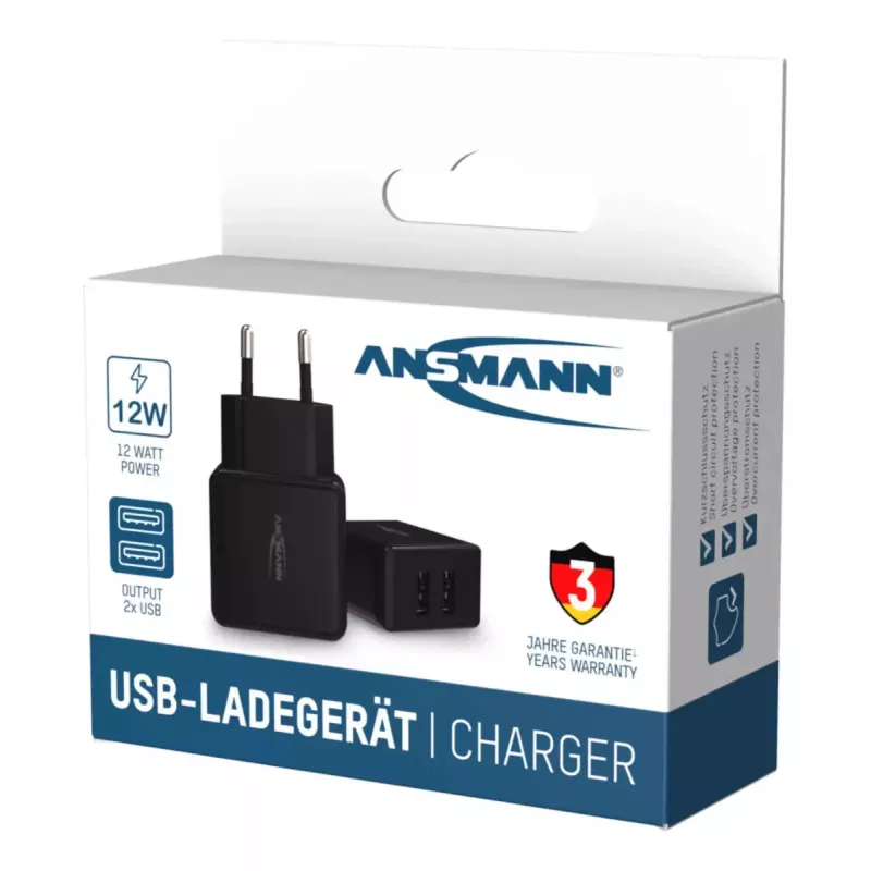 Carregador Ansmann HC212 Universal preto AC interior
