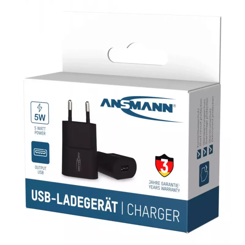 Carregador Ansmann HC105 Universal preto AC interior