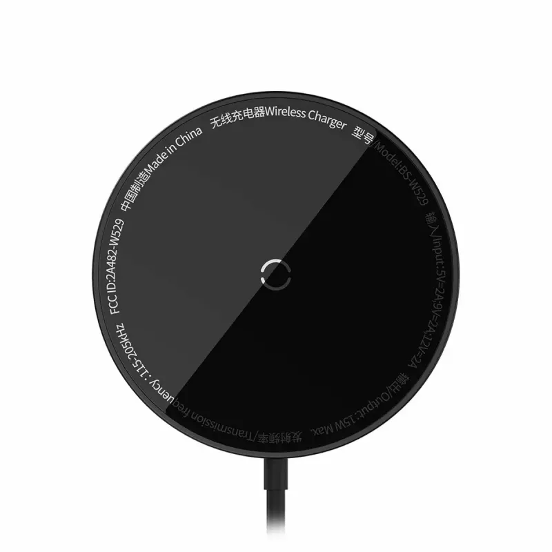 Carregador Baseus CCJJ040001 sem fios interior USB preto para smartphones