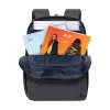 Mochila de lazer Rivacase Tegel preta poliéster estilo urbano
