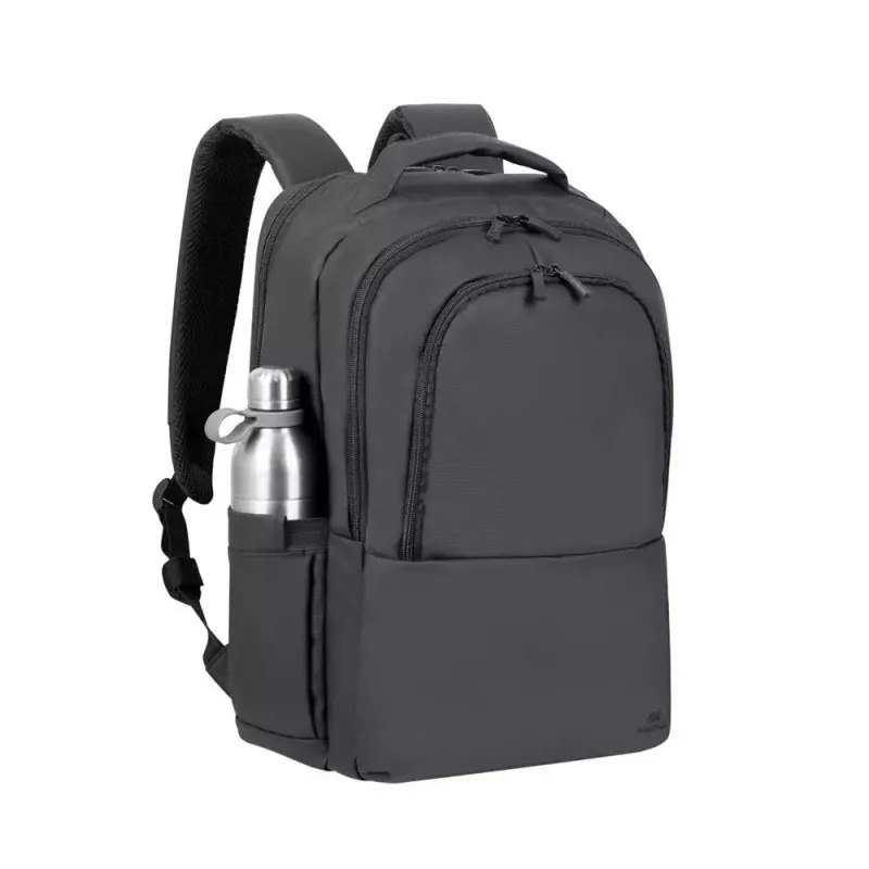 Mochila de lazer Rivacase Tegel preta poliéster estilo urbano