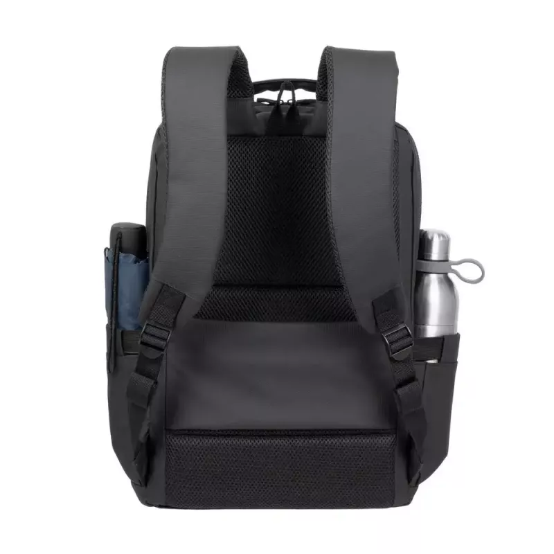 Mochila de lazer Rivacase Tegel preta poliéster estilo urbano