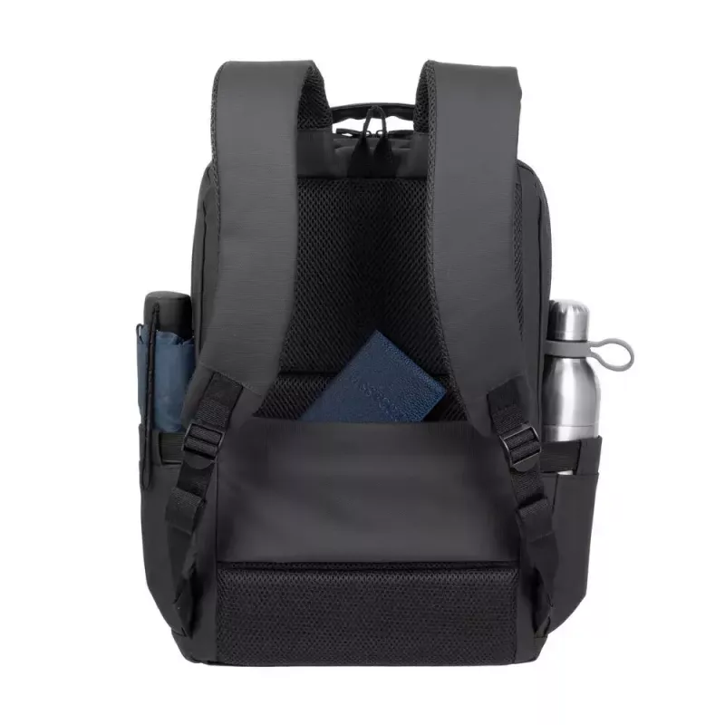 Mochila de lazer Rivacase Tegel preta poliéster estilo urbano