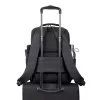 Mochila de lazer Rivacase Tegel preta poliéster estilo urbano