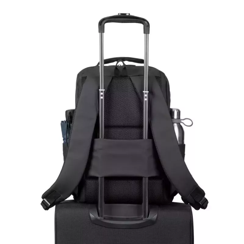 Mochila de lazer Rivacase Tegel preta poliéster estilo urbano