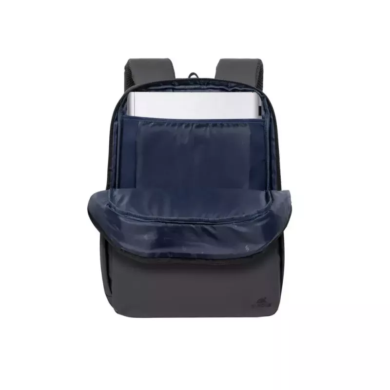 Mochila de lazer Rivacase Tegel preta poliéster estilo urbano