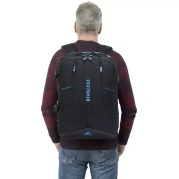 Mochila Rivacase 7860 para portáteis até 43,9 cm (17,3 polegadas), poliéster, preto/azul