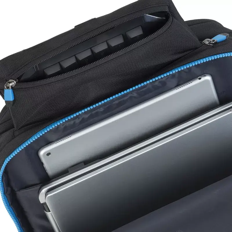 Mochila Rivacase 7860 para portáteis até 43,9 cm (17,3 polegadas), poliéster, preto/azul