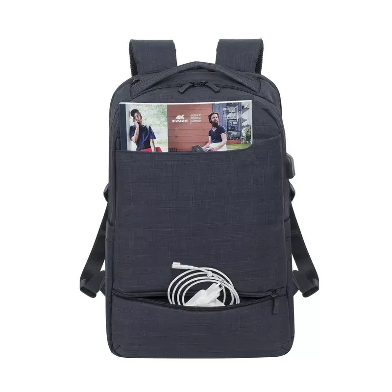 Mochila Rivacase 8365 para portáteis de 17,3 polegadas, poliéster, preta, 850 g