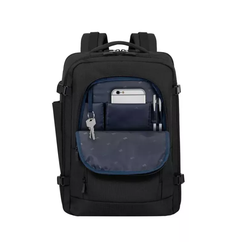 Mochila Rivacase 8461 43,9 cm 17,3 polegadas preta 2 bolsos frontais