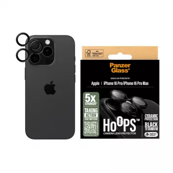 Proteção de objetiva de câmara em cerâmica PanzerGlass ® Hoops® iPhone 16 Pro | 16 Pro Max