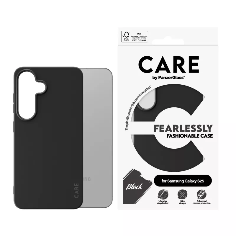 Capa PanzerGlass CARE™ by ® preta Samsung Galaxy S25