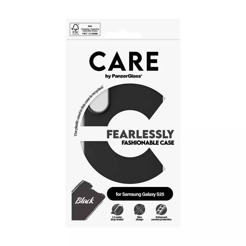 Capa PanzerGlass CARE™ by ® preta Samsung Galaxy S25