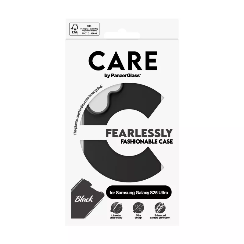 Capa PanzerGlass CARE™ by ® preta Samsung Galaxy S25 Ultra