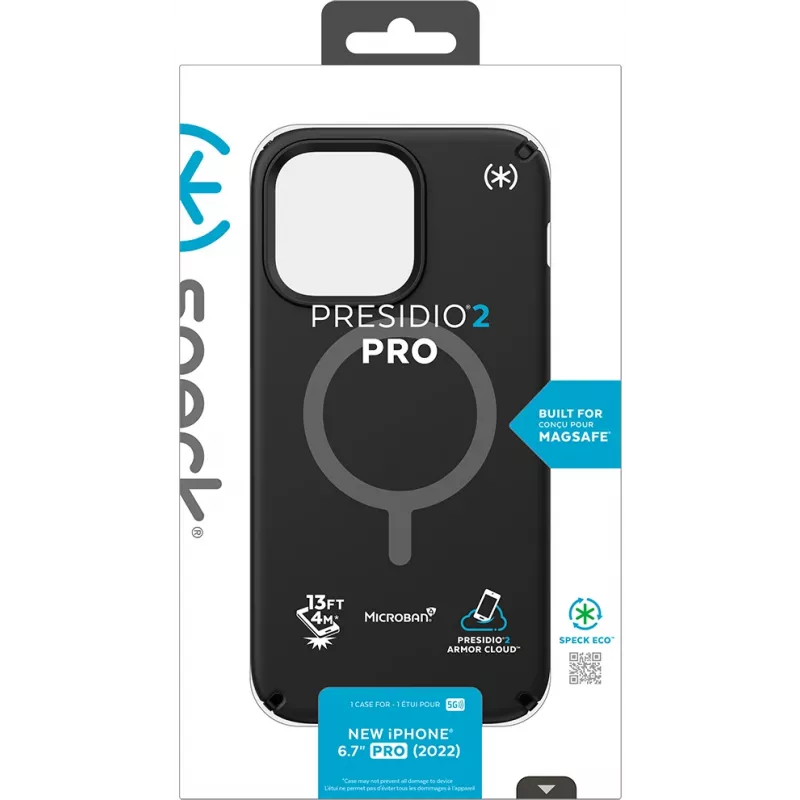 Capa Speck Presidio2 Pro + MS Apple iPhone 14 Pro Max preta – com Microban