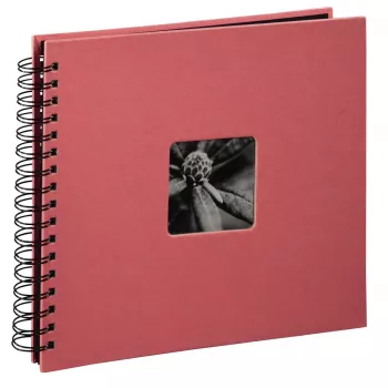 Hama Fine Art Álbum de fotografias de espiral, 28 x 24 cm, 50 páginas pretas, Flamingo