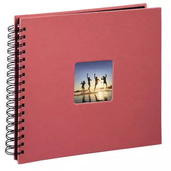 Hama Fine Art Álbum de fotografias de espiral, 28 x 24 cm, 50 páginas pretas, Flamingo