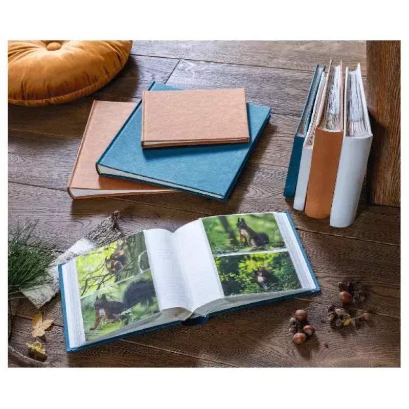 Álbum de fotografias Hama Wrinkled azul 200 folhas 10 x 15 encadernação