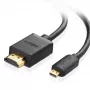 Ugreen 30104 Cabo HDMI 3 m HDMI tipo D (Micro) HDMI tipo A (Standard) Preto