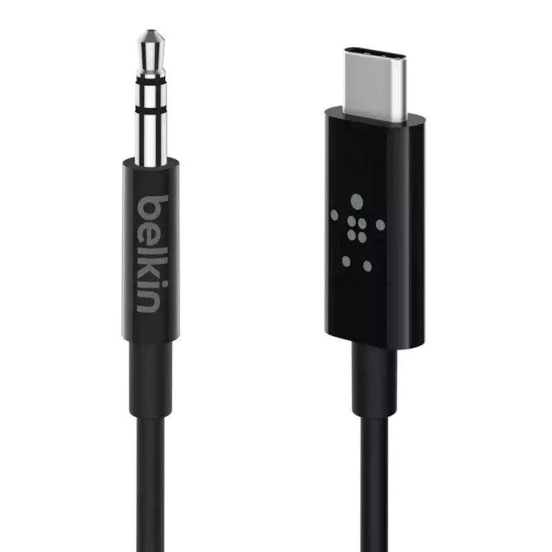 Cabo de áudio Belkin RockStar 3,5 mm com ficha USB-C