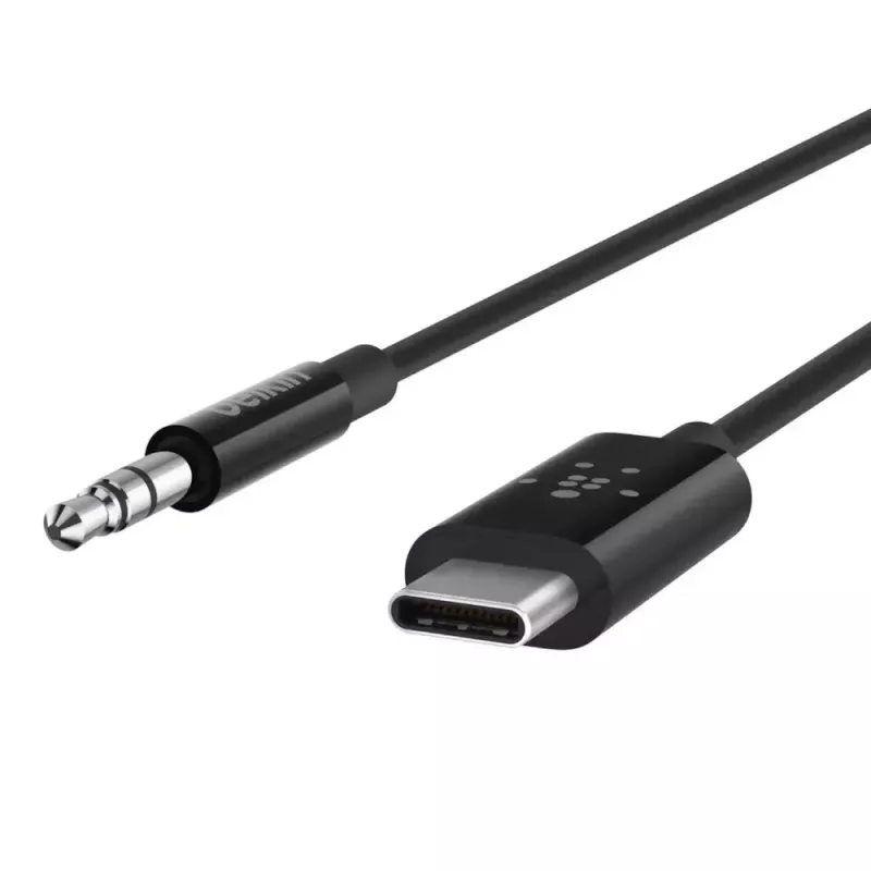 Cabo de áudio Belkin RockStar 3,5 mm com ficha USB-C