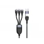 Conceptronic ETTA06B15 Cabo de carregamento rápido USB 3-em-1 PD 3.0 100W 1,5 m, 20V 5A, 480 Mbit/s, E-Mark
