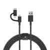 Cabo USB Native Union BELT-ULC-CS-BLK-NP 2m USB-A para USB-C/Micro-USB-A/Lightning Preto