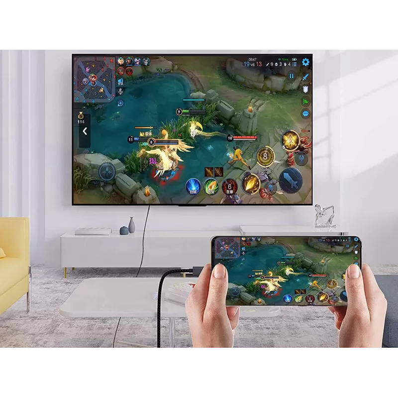 Cabo Conceptronic USB-C para HDMI, ficha macho para ficha macho, 4K 60 Hz, 2 m, USB Type-C, HDMI, ficha macho, ficha macho, reto