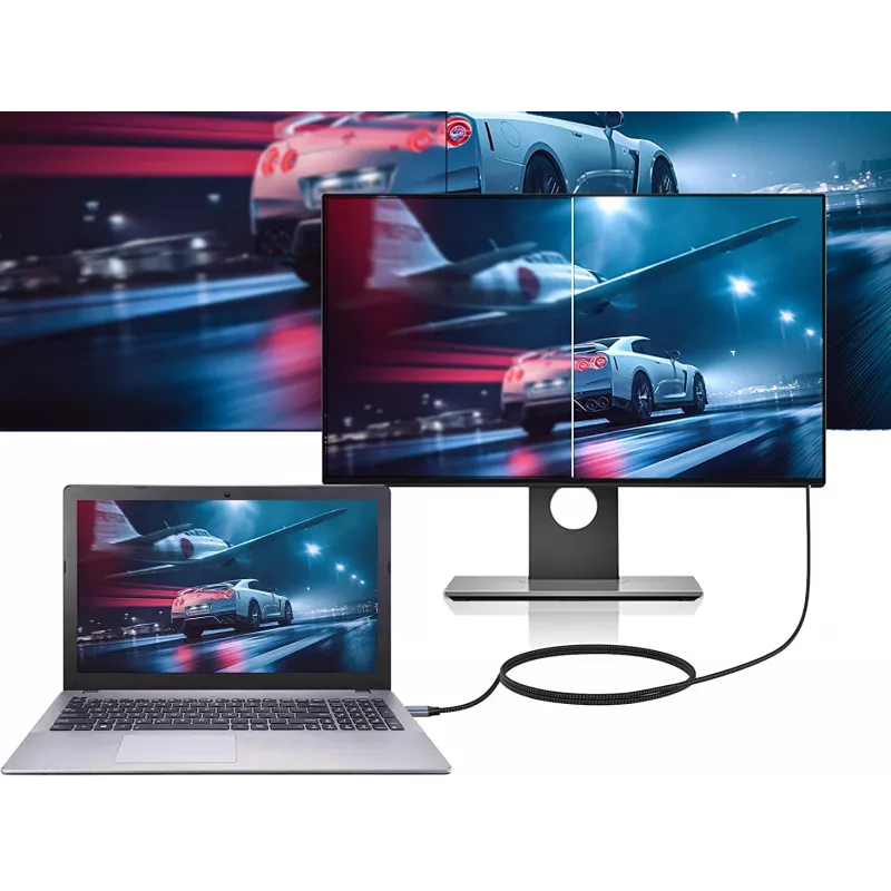 Cabo Conceptronic USB-C para HDMI, ficha macho para ficha macho, 4K 60 Hz, 2 m, USB Type-C, HDMI, ficha macho, ficha macho, reto