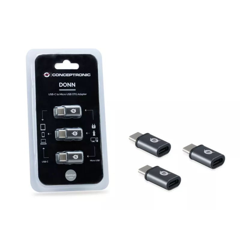 Adaptador OTG Conceptronic DONN USB-C para Micro USB pack de 3