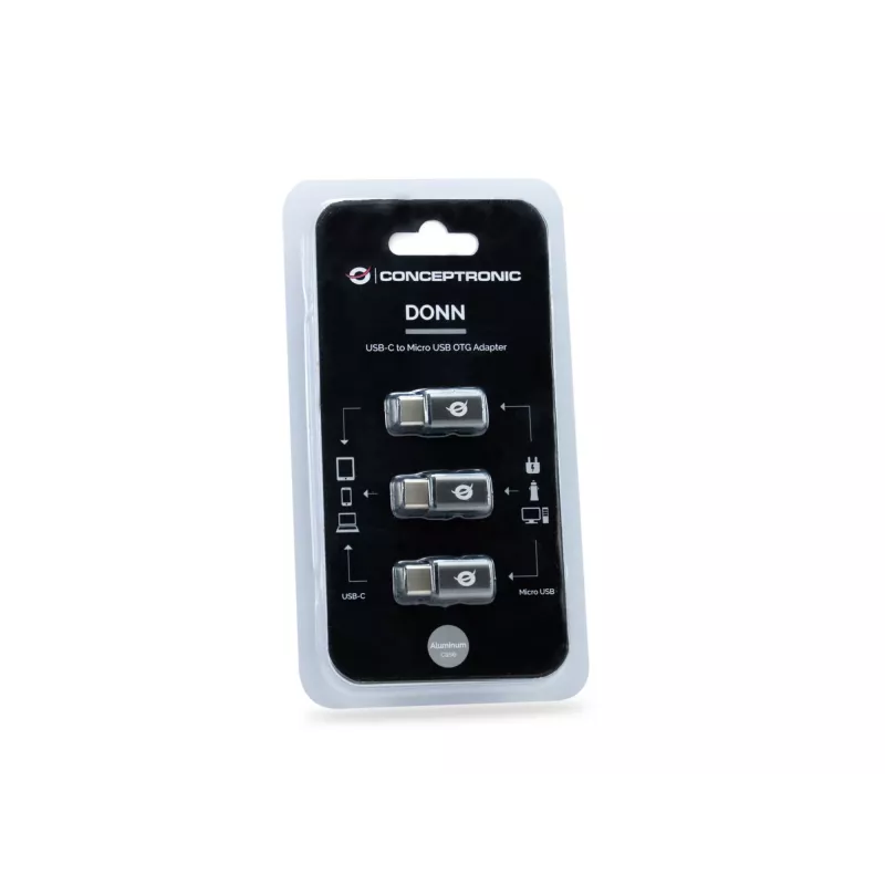 Adaptador OTG Conceptronic DONN USB-C para Micro USB pack de 3