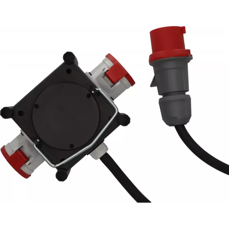 Extensão de energia Brennenstuhl 2 m 2 tomadas AC exterior preto vermelho branco