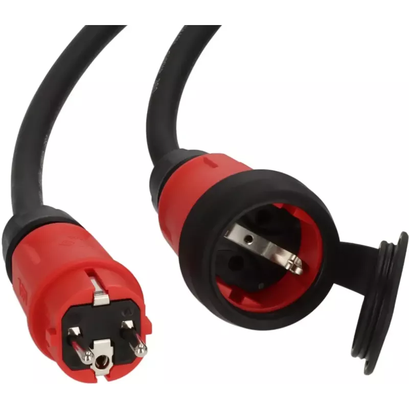 Cabo de extensão de energia Brennenstuhl 9161250110 25 m 1 tomada AC exterior preto vermelho