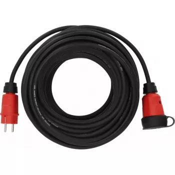 Cabo de extensão de energia Brennenstuhl 9161250110 25 m 1 tomada AC exterior preto vermelho
