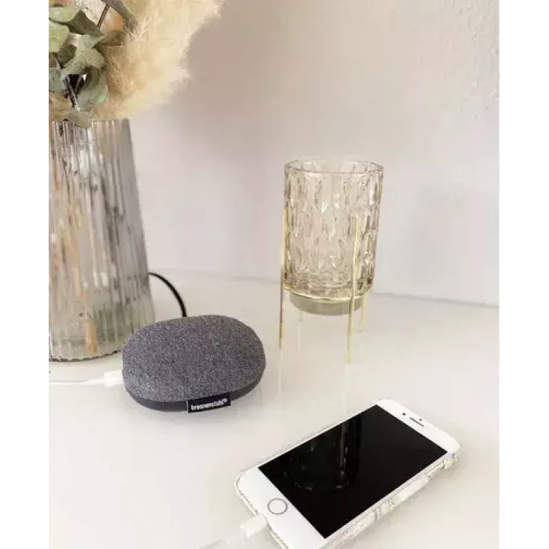 Brennenstuhl estilo estação de carregamento com superfície têxtil, 3 m, 1 tomada + 2 USB, antracite/preto