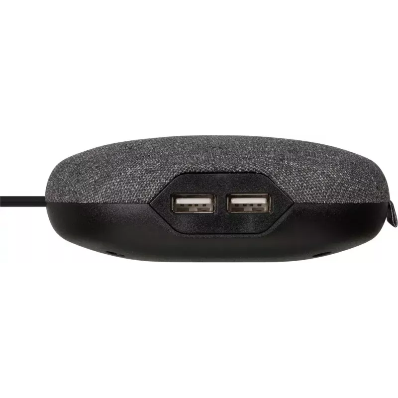 Brennenstuhl estilo estação de carregamento com superfície têxtil, 3 m, 1 tomada + 2 USB, antracite/preto