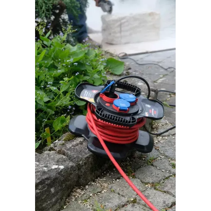 Extensão de energia Brennenstuhl 1169710100 10m 3 tomadas exterior preto vermelho
