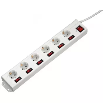 Distribuidor de energia Hama 137239 1,4 m 6 saídas AC interior branco