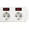 Hama 00137239 Socket Line extensão de 6 tomadas, tomadas comutáveis individualmente, branca