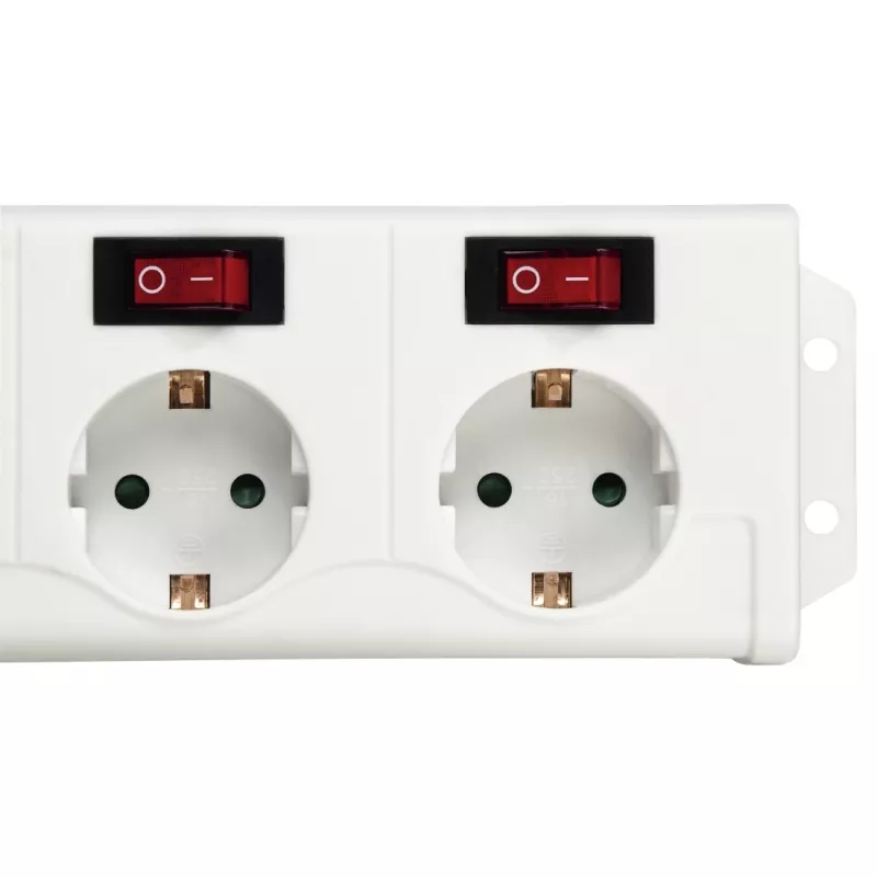 Hama 00137239 Socket Line extensão de 6 tomadas, tomadas comutáveis individualmente, branca