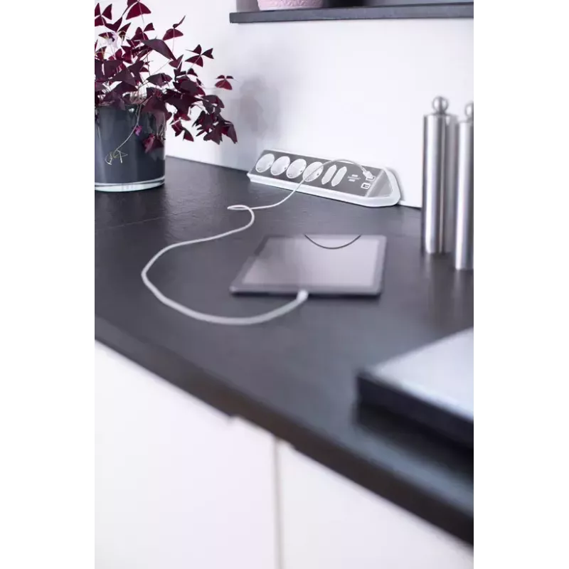Extensão de energia Brennenstuhl 1153590620 2m 6 saídas AC interior prateado branco