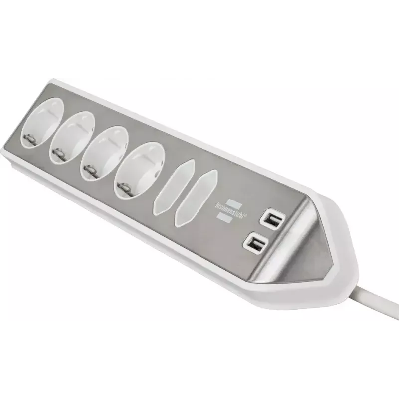 Extensão de energia Brennenstuhl 1153590620 2m 6 saídas AC interior prateado branco