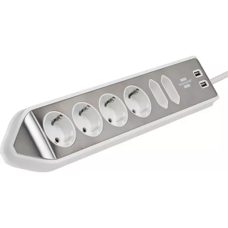 Extensão de energia Brennenstuhl 1153590620 2m 6 saídas AC interior prateado branco
