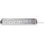 Extensão de energia Brennenstuhl 1153590620 2m 6 saídas AC interior prateado branco