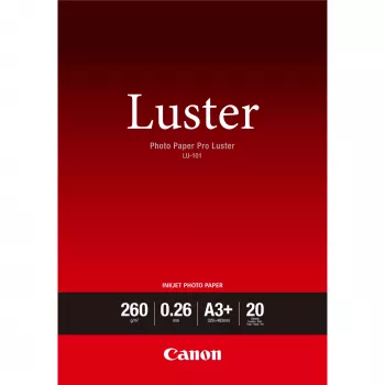 Papel fotográfico, Canon, LU-101 Luster Photo Paper Pro A3 Plus - 20 folhas