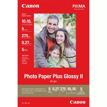 Papel fotográfico Canon PP-201 Glossy II Photo Paper Plus 10x15 cm – 5 folhas